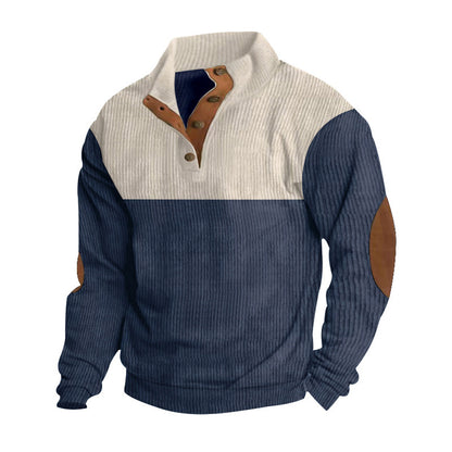 Men's Button Half-open Stand Coat Fashion Sweater