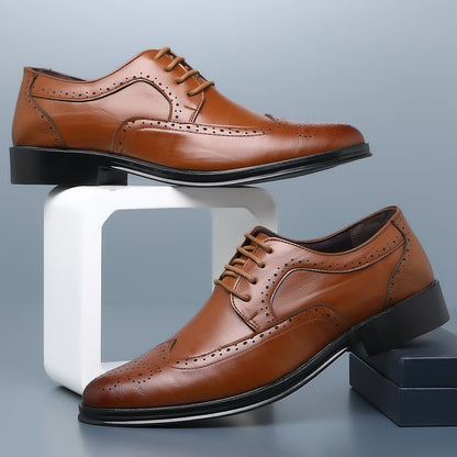 Men's Block Carved CasuLeather Shoes