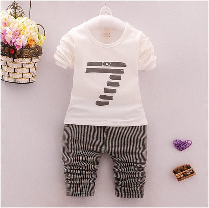 Boys & girls zipper striped trousers children' suit