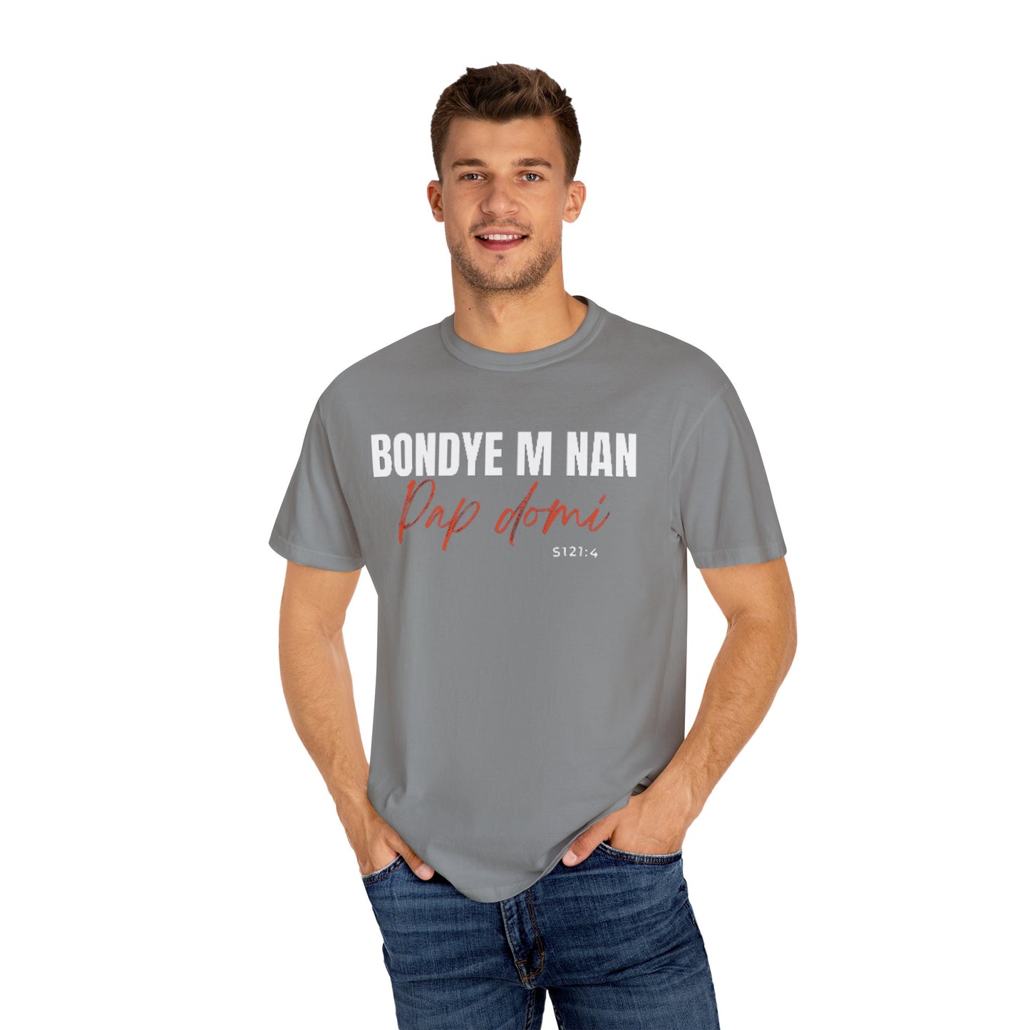(White Letters) Bondye m nan pap Domi T-Shirt