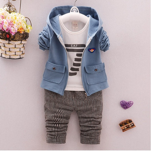 Boys & girls zipper striped trousers children' suit