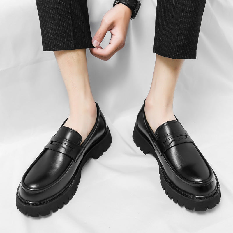 Nice Loafer Height Increasing Shoes Black Fashion