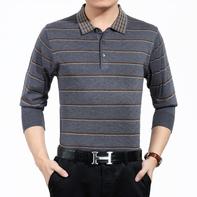 Men's sweater lapel thin section men's sweater