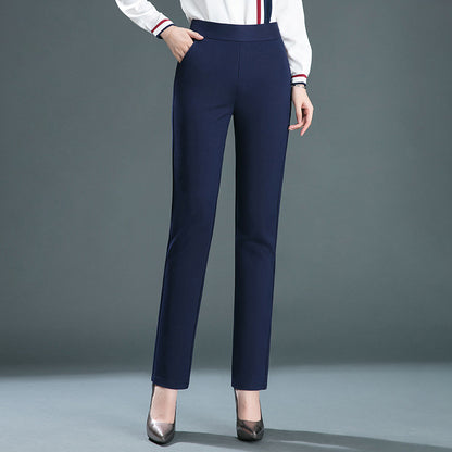 Straight Elastic High Waist Slimming Pants