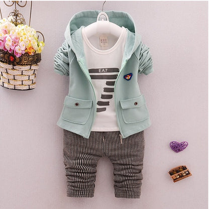 Boys & girls zipper striped trousers children' suit