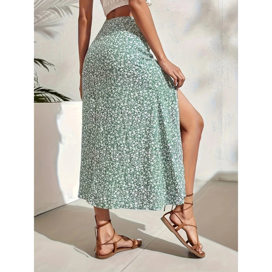Women's Floral Split Skirt Fairy Dress