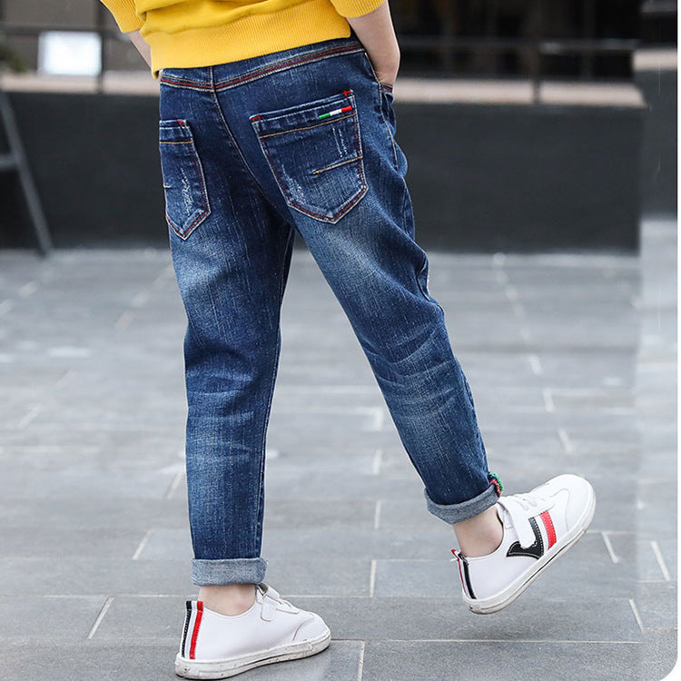 Boys' denim trousers, new style, big children's trousers