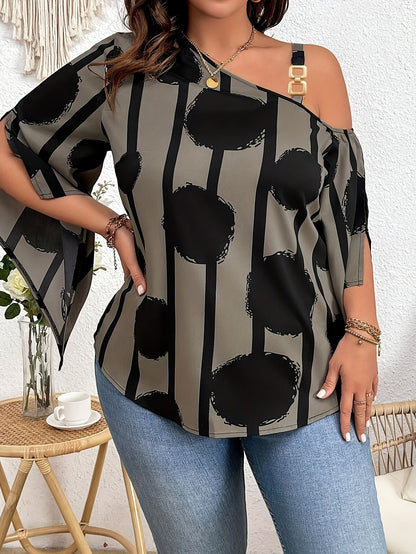 Women's Plus Size Fashion Off-the-Shoulder Charming Chain