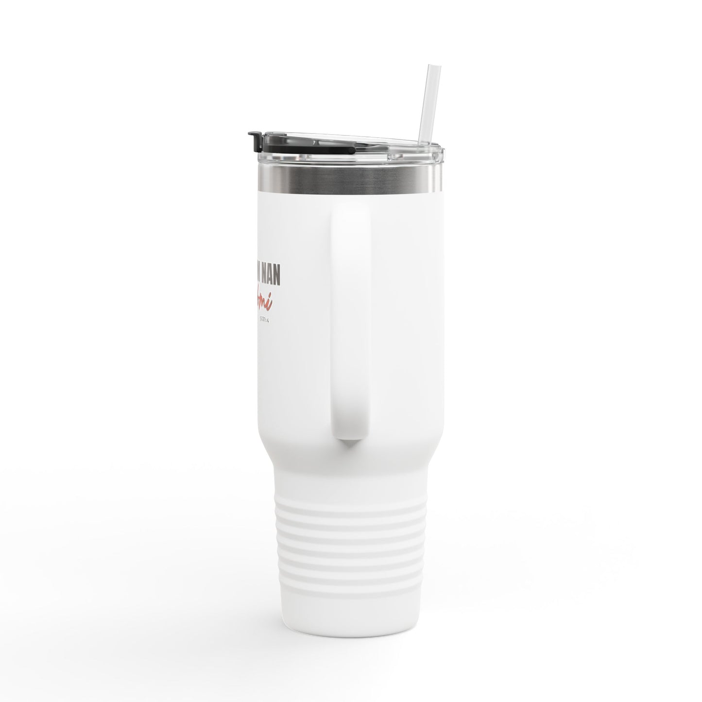40oz Insulated Travel Mug "Bondye m nan pap Domi"