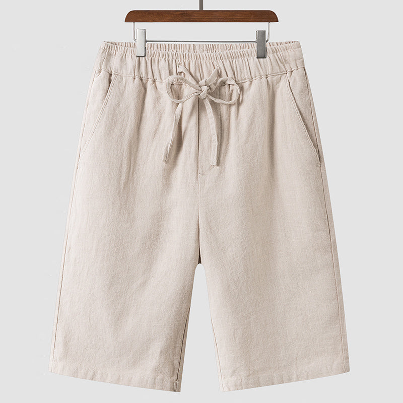 Linen Shorts Men's Cropped Pants