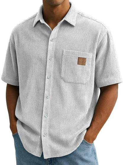 Versatile Leisure Leather Short Sleeve Shirt