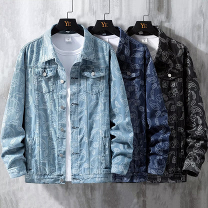 Jacquard Fashion All-matching Trend Men's Coat