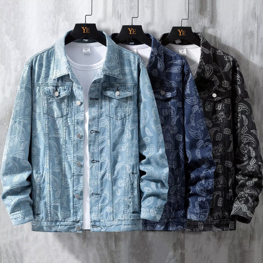 Jacquard Fashion All-matching Trend Men's Coat