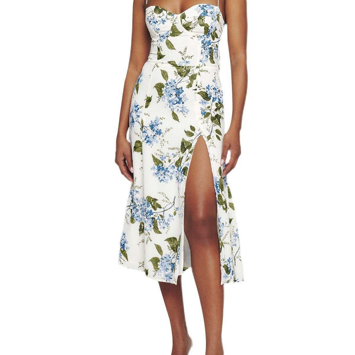 New Slim Fit French Strap Shoulder Lace Dress