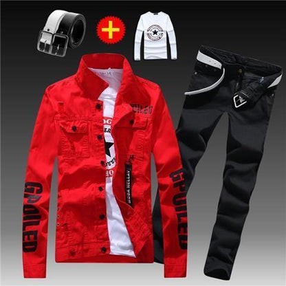 Men's Polyester Jeans Suit