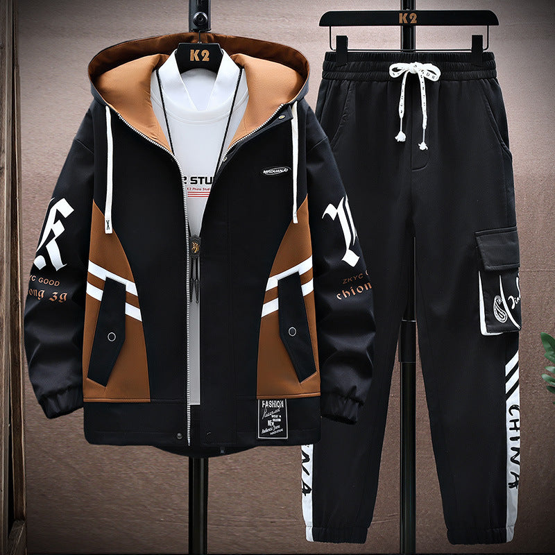 Men's Fall Jacket Trousers Leisure Set