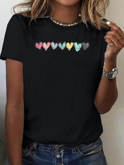 Valentine's Day Love Round Neck Women's T-shirt