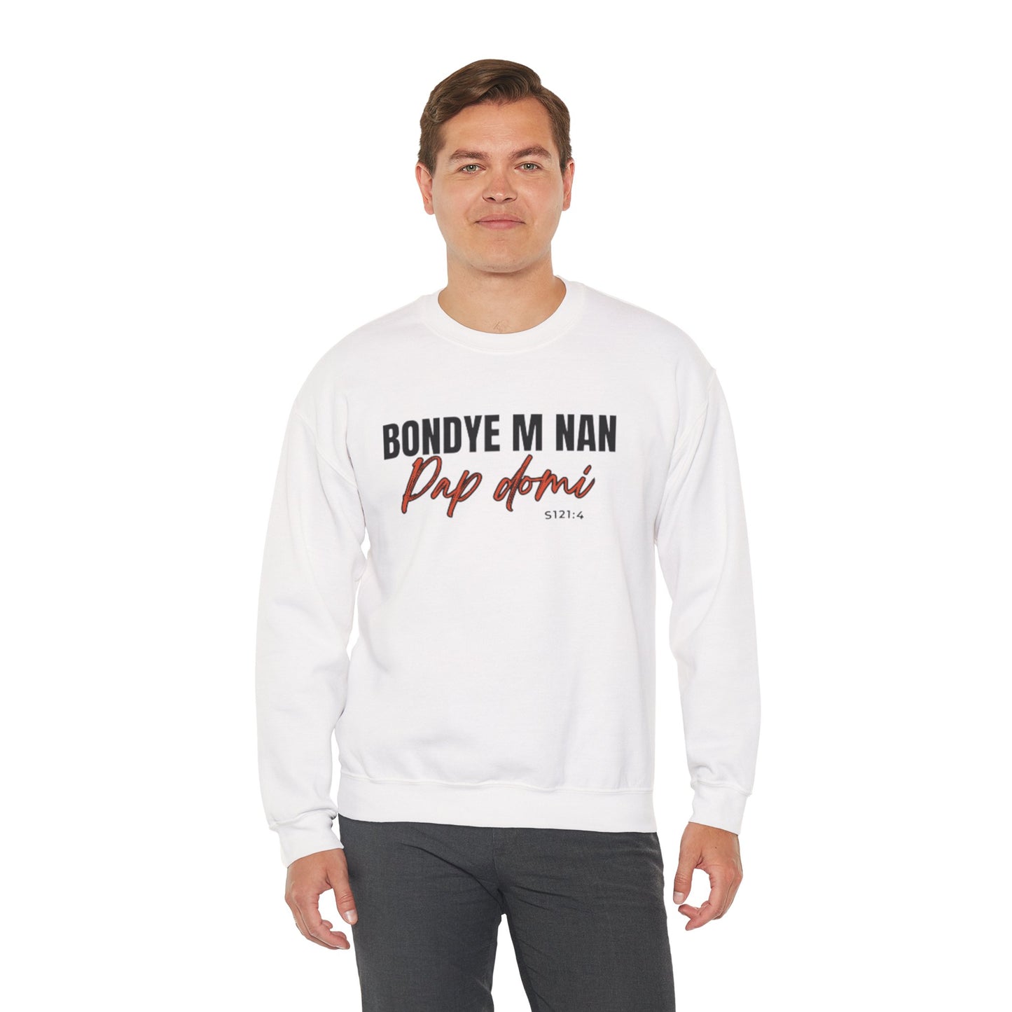 Sweatshirt Designed "Bondyem nan pap Domi"