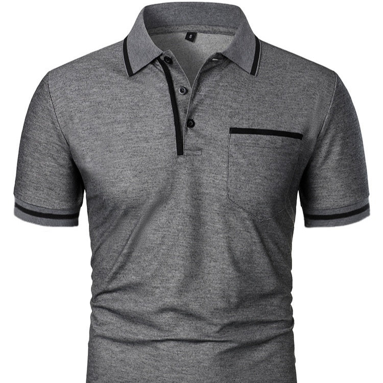Men's Lapel Short Sleeve T-shirt