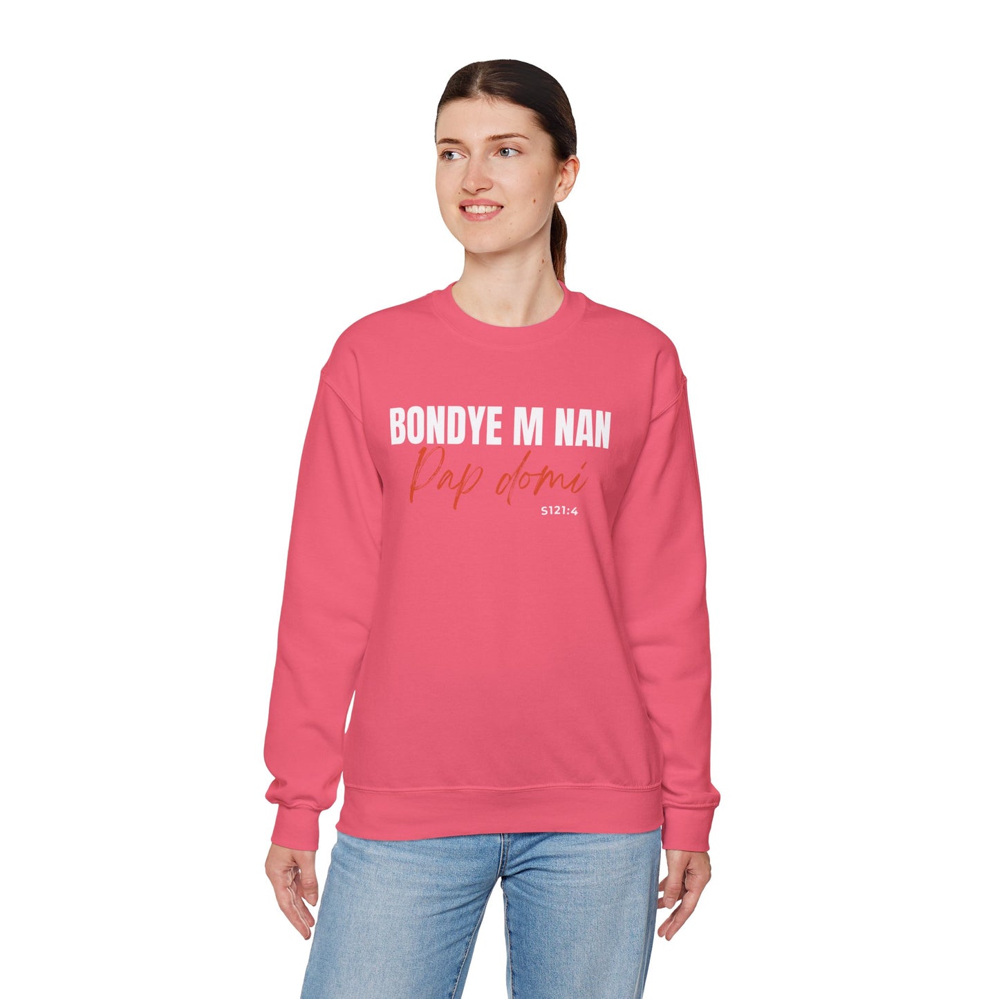 Sweatshirt Designed "Bondyem nan pap Domi"
