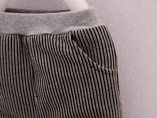 Boys & girls zipper striped trousers children' suit