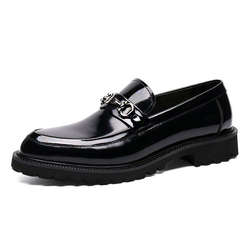 Japanese Leather Shoes Horse Street Buckle Gommino