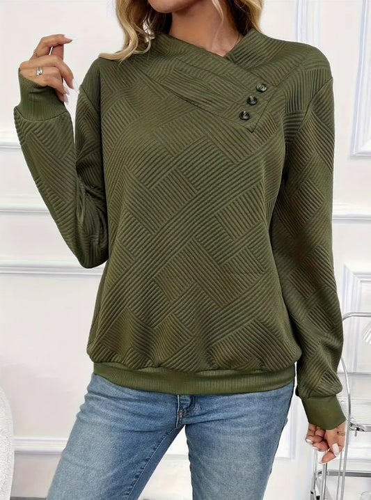 Elegant Asymmetrical Hem Button-Front