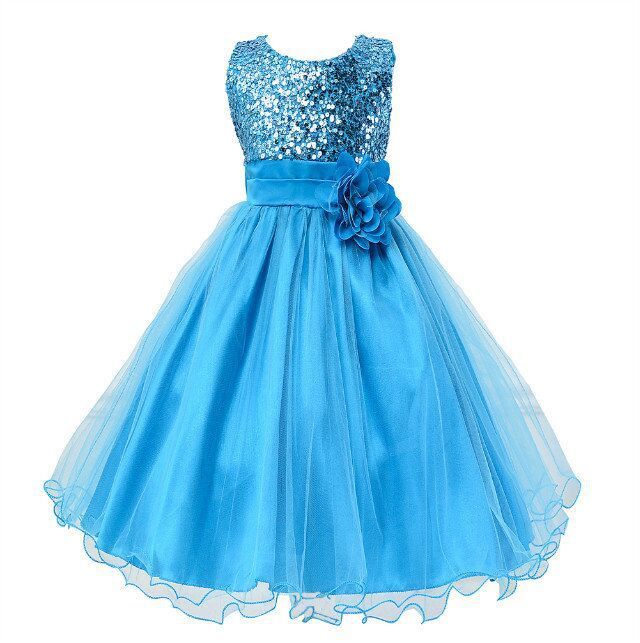 Baby Sequin Flower Girl Wedding Princess Dress