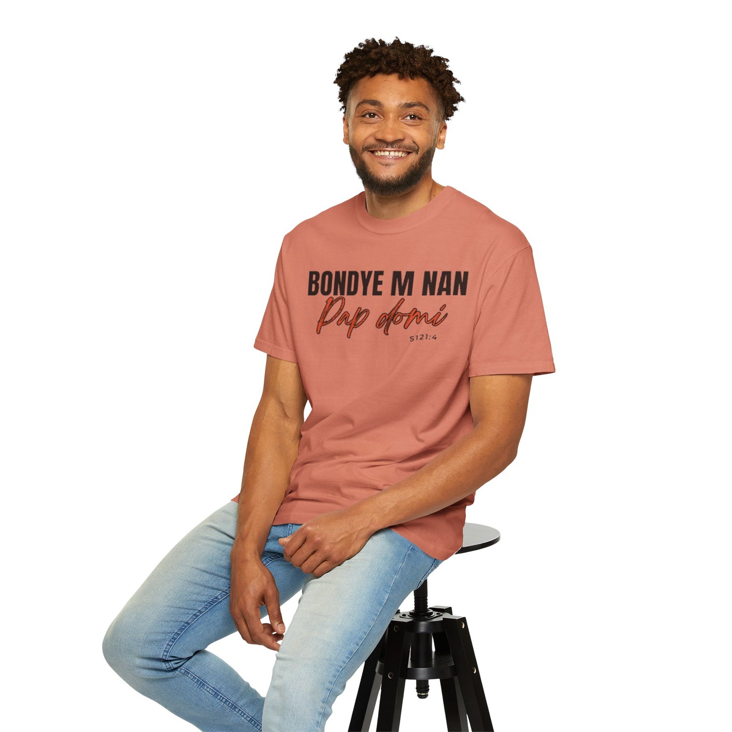 (Black Letters) Bondye m nan pap Domi T-Shirt