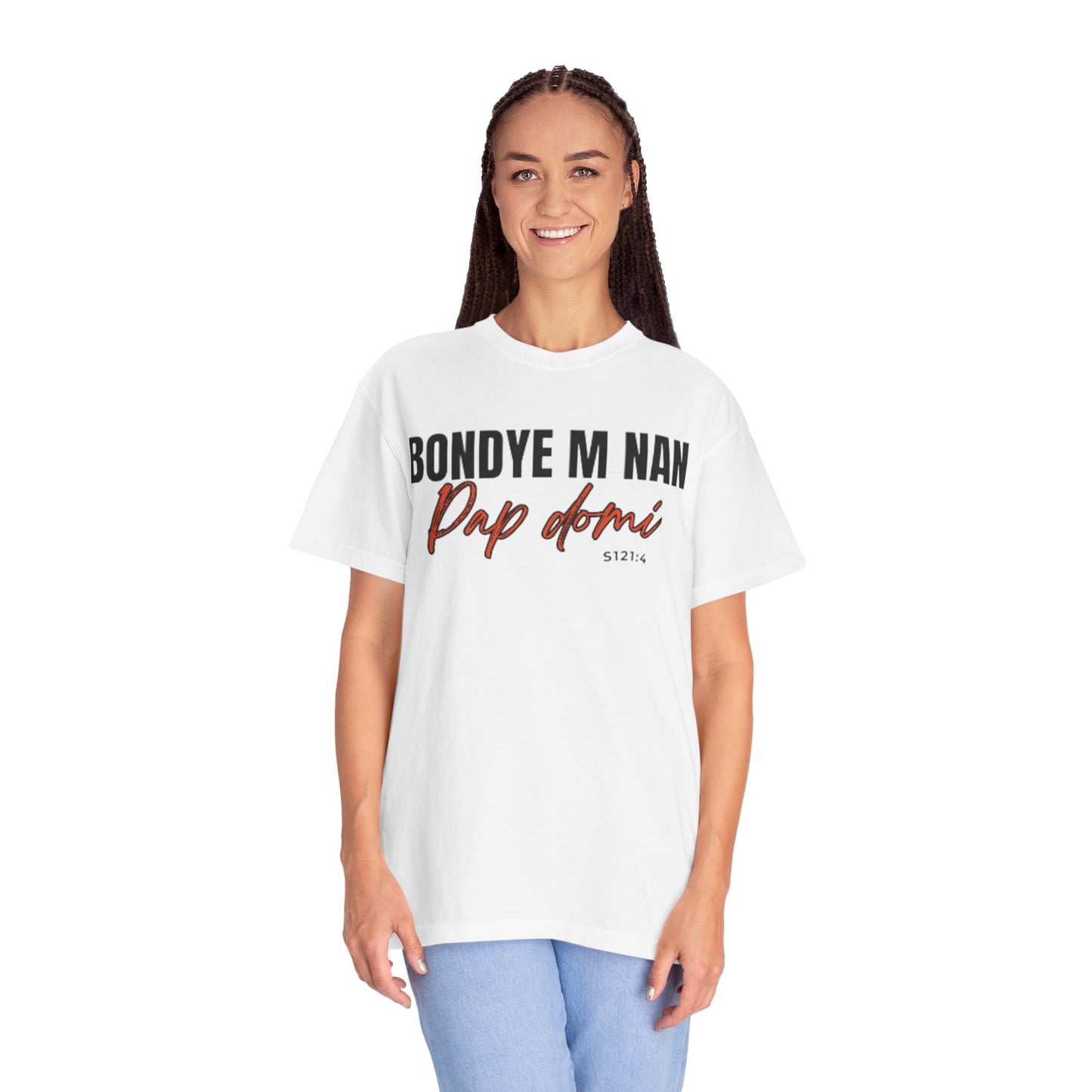 (Black Letters) Bondye m nan pap Domi T-Shirt