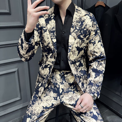 Active Trendy Flower Two-piece Suit