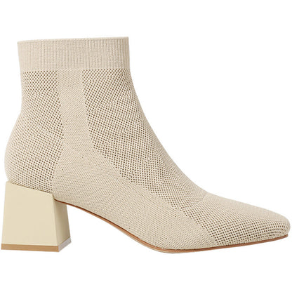 Ladie's All-match Stretch Knitted Booties