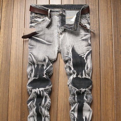 Gray Men' Slim Fit All-match Jeans