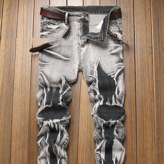 Gray Men' Slim Fit All-match Jeans