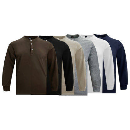Henley Shirt Slim Cotton T-shirt