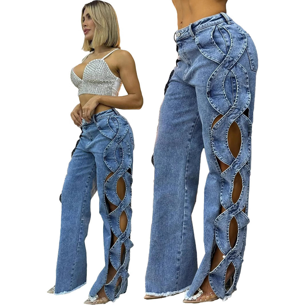 Women Jeans Line Denim