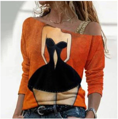 Trendy Diagonal Collar Top
