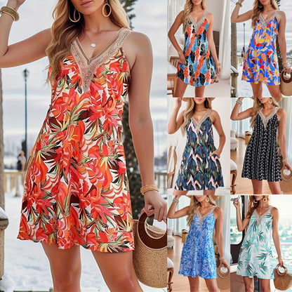 Ladie's Summer Beach Lace Tank Dress