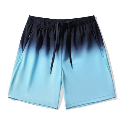 Men's Gradient Sports Summer Thin Ice Silk Shorts Beach Pants