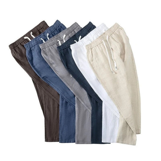 Pure Linen Breathable Elastic Pants
