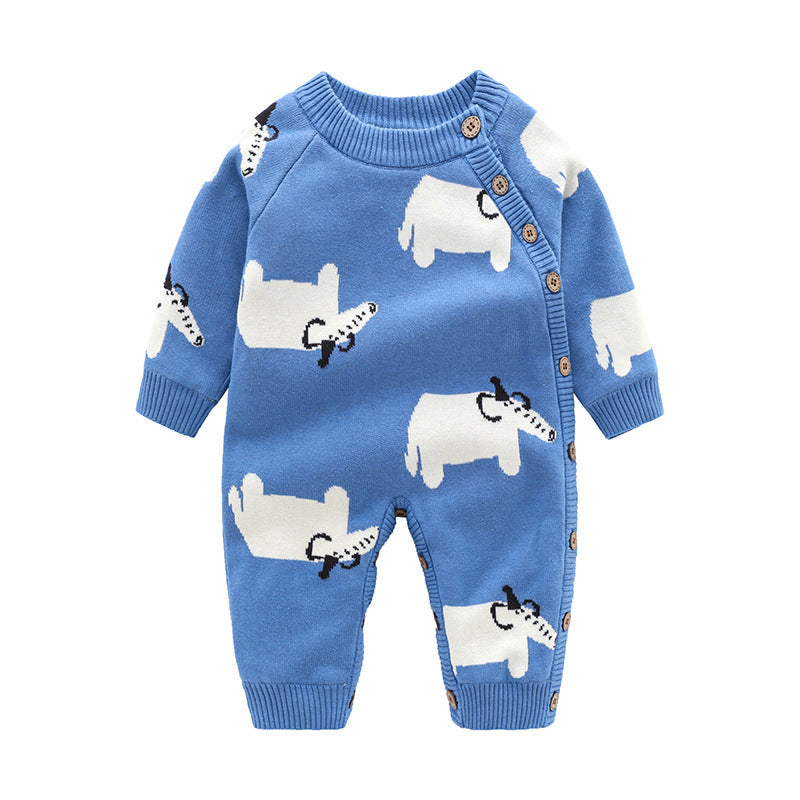 Newborn Baby Clothes Crawling Thickening Out