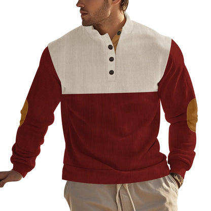 Men's Button Half-open Stand Coat Fashion Sweater