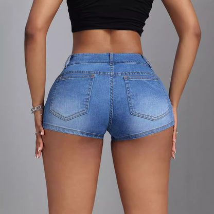 Mid-elastic Denim Women jeans Shorts
