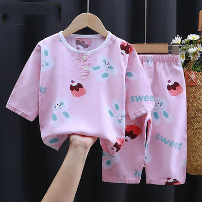 Boy Cotton Silk Air-conditioning Baby Clothes