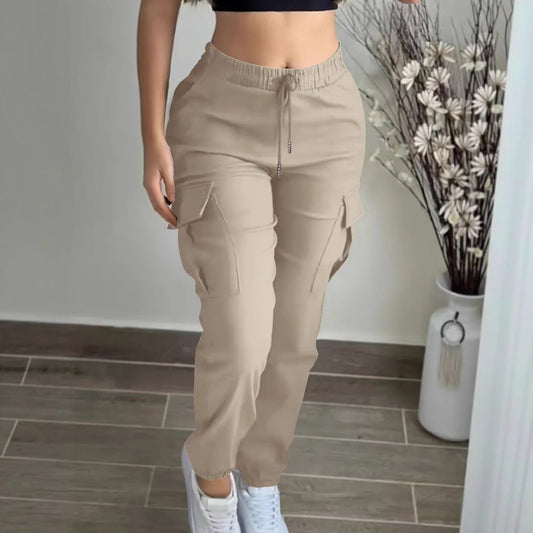 Fashion Drawstring Leisure Cargo Trousers