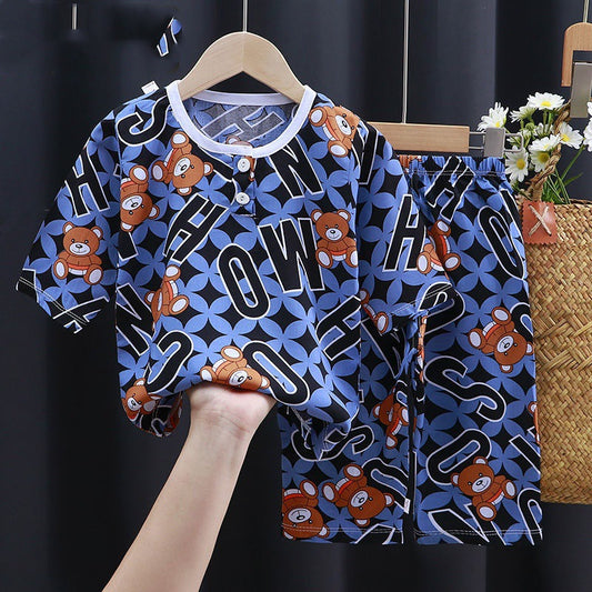 Boy Cotton Silk Air-conditioning Baby Clothes