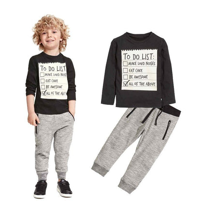Baby Boy cotton Long Sleeves T-shirt Pants 2pcs Suit