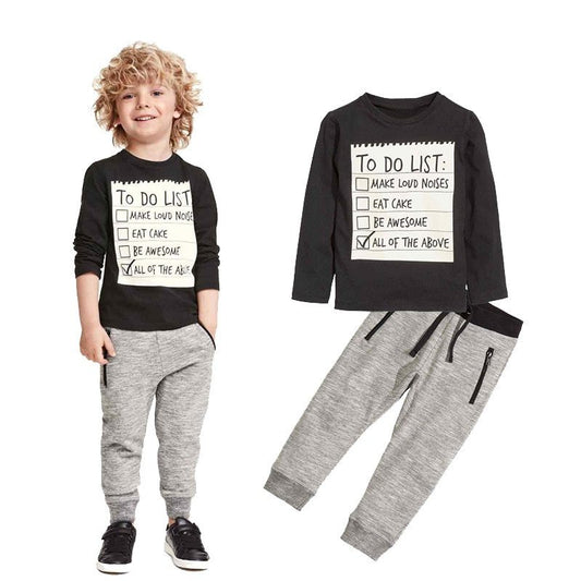 Baby Boy cotton Long Sleeves T-shirt Pants 2pcs Suit