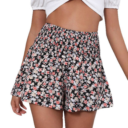 Wrinkle Waist Wide Leg Shorts