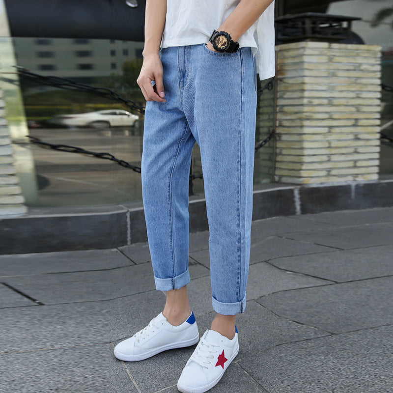 Loose Straight Fashion Brand High-end Small Harem Jeans